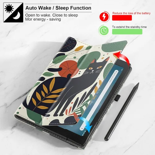 Vista 3 de COOWPS Funda para tableta Amazon Fire HD 10 (13ª/11ª generación, versión 2023/2021) de 10.1" – Funda plegable delgada con función de encendido