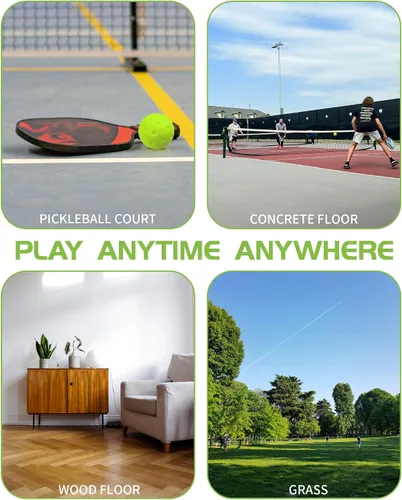 Vista 5 de Tarutaru Paquete de 12 bolas de pickleball de espuma, bolas de pickleball silenciosas para práctica en exteriores o interiores, juego de bolas Verde