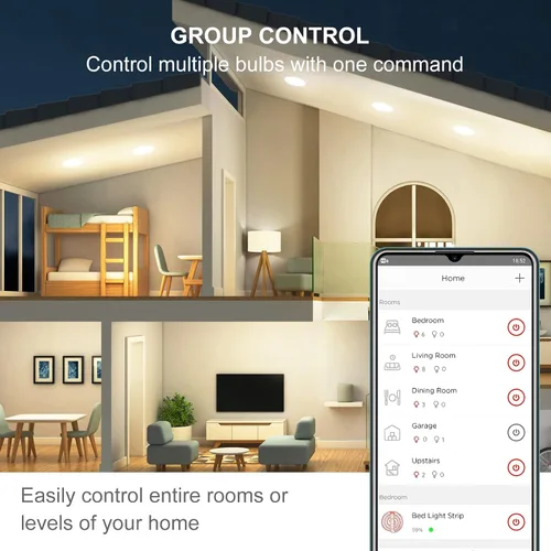 Vista 6 de Sengled Zigbee BR30 Bombilla inteligente, funciona con SmartThings y Echo con hub integrado, control de voz con Alexa y Google Home, requiere blanco