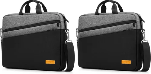 Vista 9 de bagasin Bolsa de hombro para computadora portátil de 15, 15.6 y 16 pulgadas, maletín de tela repelente al agua, ligero toploader, casual de negocios