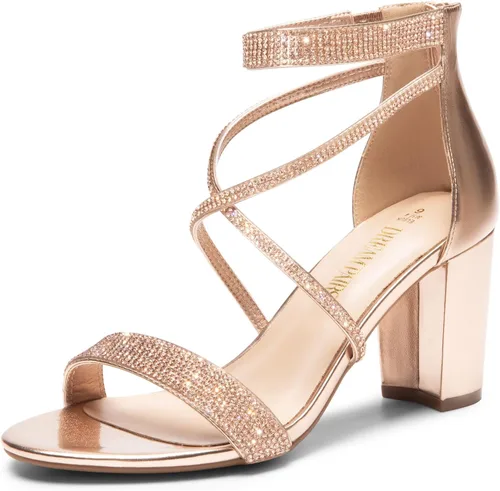 Vista 34 de DREAM PAIRS - Sandalias de tacón grueso y bajo para mujer