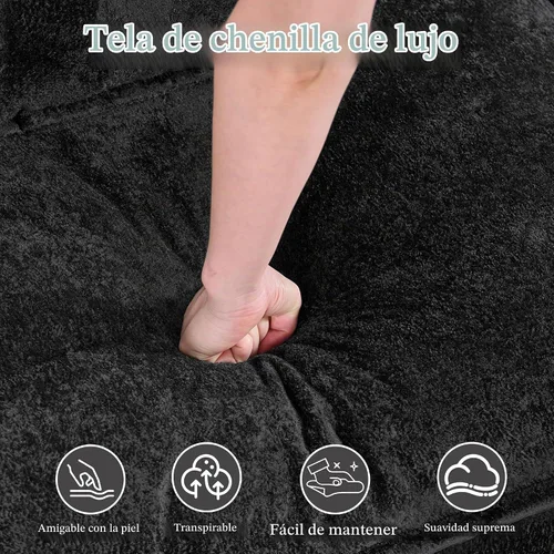 Vista 6 de Sofá seccional en forma de U, 151 pulgadas, sofás seccionales negros grandes y cómodos para sala de estar, sofás modulares modulares esponjosos