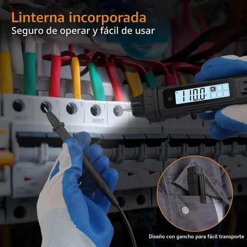 Vista 6 de Neoteck 4000 cuenta 2 en 1 tipo bolígrafo digital multímetro probador de voltaje Intelligent TRMS Multimeter Non-Contact Voltmeter for AC/DC