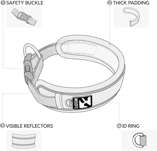 Vista 2 de Collar Premium para Perros Súper Ajustable para Todas las Razas, Hebilla de Liberación Rápida Acolchado Extra Suave y Ensanchado y Diseño