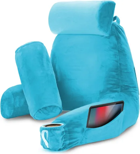 Vista 13 de Nestl Almohada de lectura para niños y adolescentes con espuma viscoelástica triturada, almohadas de respaldo para leer, ver y jugar, uso