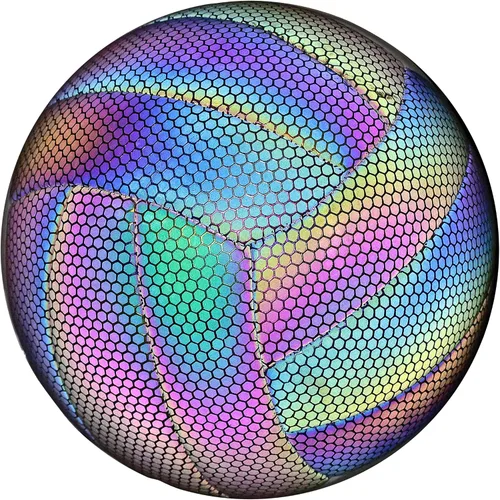 Vista 4 de EVZOM Balón de voleibol que brilla en la oscuridad tamaño 5, pelotas de voleibol reflectantes de cuero brillante, regalo para niños, hombres