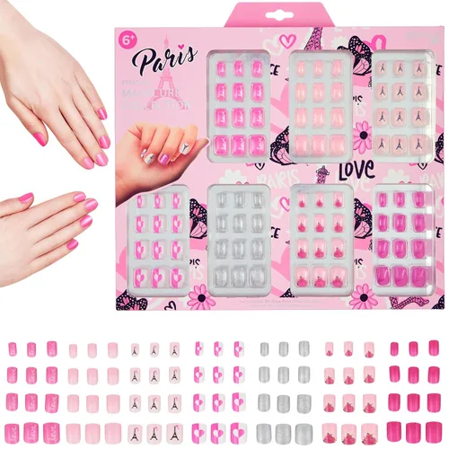 Vista 11 de Colección de manicura de 7 días - Juego de uñas a presión de 84 piezas para niños (BFF)