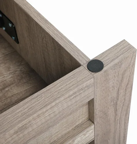 Vista 6 de Yaheetech Mesa auxiliar moderna con parte superior elevable con compartimento de almacenamiento oculto y 2 estantes abiertos, mesa de centro