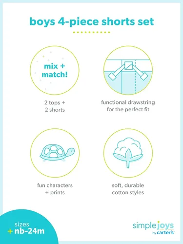 Vista 3 de Simple Joys by Carter's baby-boys 4-piece Playwear Set