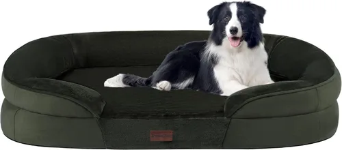 Vista 34 de Dwanton - Cama ortopédica para perros medianos con espuma de gel de memoria, sofá impermeable para perros, cama lavable para mascotas con cojín