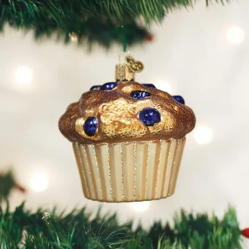 Vista 2 de Adorno de muffin de arándanos por Old World Christmas