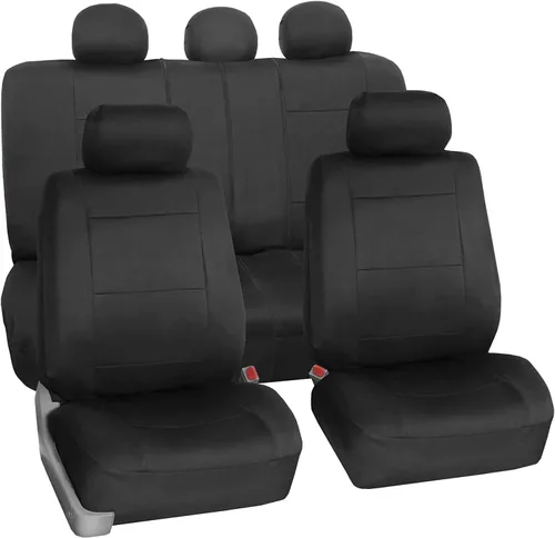 Vista 24 de FH Group Juego completo de fundas de neopreno impermeables para asiento de automóvil, de tres filas y 7 plazas, listas para bolsa de aire