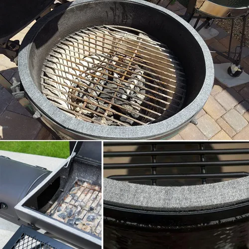 Vista 7 de Sellos de juntas para ahumador, repuesto de junta de parrilla de alta temperatura, sello de humo gris autoadhesivo, cinta de junta de barbacoa