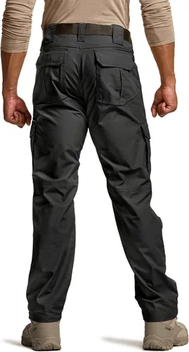 Vista 2 de CQR Pantalones tácticos tipo cargo para hombre tejido ripstop resistentes al agua ligeros EDC para artículos de uso diario para trabajo senderismo