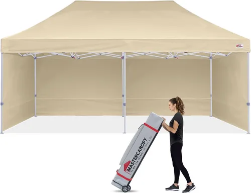 Vista 8 de MASTERCANOPY Carpa Plegable Resistente con Paredes Laterales (10x15, Blanco)