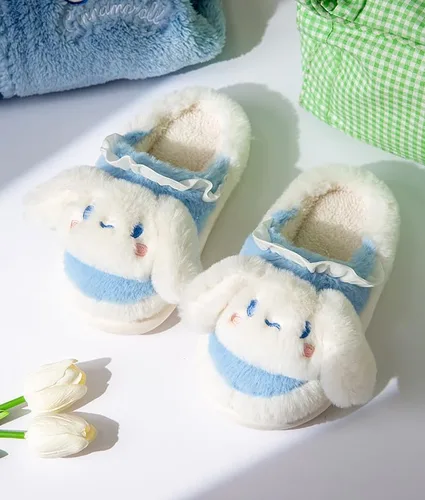 Vista 2 de Pantuflas de felpa de dibujos animados para mujer, para invierno, para interiores y exteriores, universales, antideslizantes, cálidas, para niñas