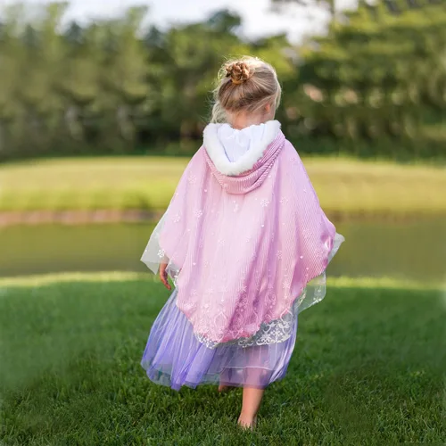 Vista 5 de Capa de princesa con capucha para niñas, capa con capucha para Navidad, Halloween, carnaval, fiesta de cosplay