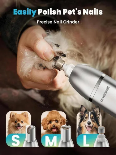 Vista 5 de oneisall Kit de aseo para perros 4 en 1 con pantalla LCD Plateado