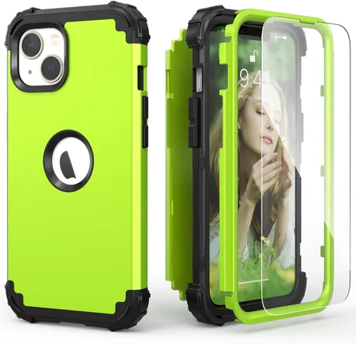 Vista 16 de IDweel Funda para iPhone 13 con Protector de Pantalla, para Funda iPhone 14, Híbrida Resistente a Golpes de Servicio Pesado Protección Cubierta Dura