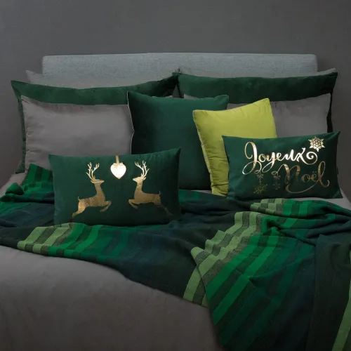 Vista 6 de KINGROSE Funda de almohada decorativa de Navidad de papel de aluminio dorado, funda de cojín suave para sofá o cama, 12 x 20 pulgadas, color verde