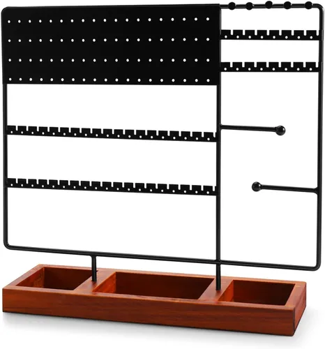 Vista 8 de Flexzion Soporte organizador de joyas, soporte para collares y aretes, pulsera y anillo, soporte para árbol de joyería, soporte de exhibición