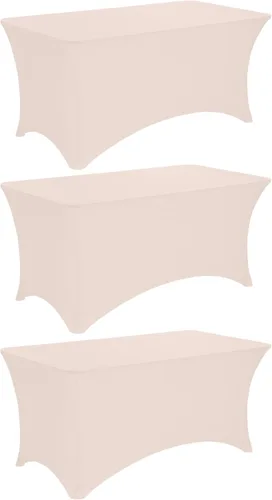 Vista 10 de Paquete de 2 manteles rectangulares de elastano de 6 pies, lavables, resistentes a las arrugas, para mesas plegables, bodas, fiestas, cumpleaños