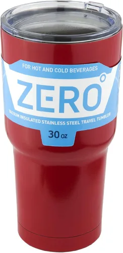Vista 2 de Zero Degree vaso de viaje con aislante, sellado al vacío de acero inoxidable, Rojo