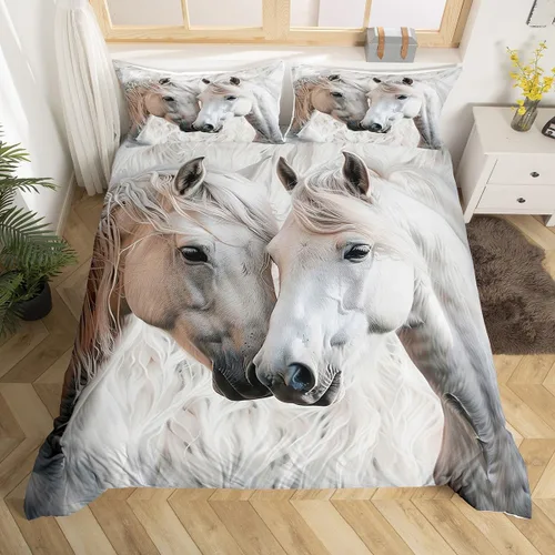 Vista 31 de Juego de ropa de cama con estampado de piel de vaca para niños, juego de funda de edredón con patrón de piel de vaca, juego de funda de edredón