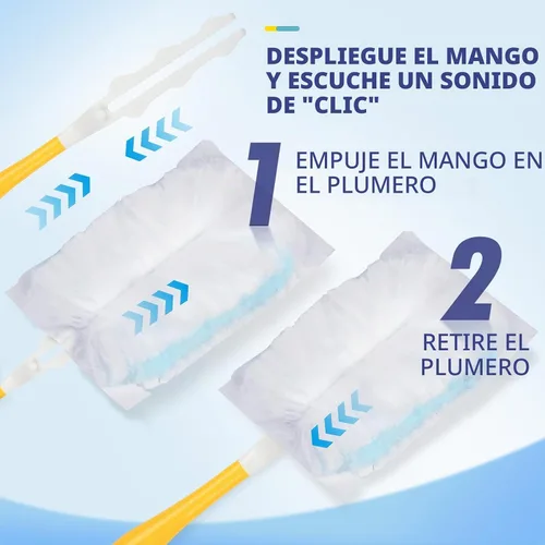 Vista 5 de 30 repuestos de plumero compatibles con plumeros de mango de 180° Reemplazo de plumero multisuperficie resistente de 180° con 1 mango estándar