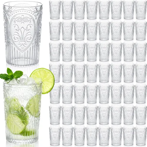 Vista 8 de 24 vasos de plástico vintage para agua potable de 16 onzas, a Verde