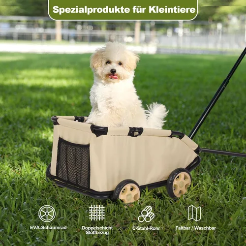 Vista 9 de Mini cochecitos para perros para mini mascotas, carritos de compras multifuncionales plegables con mango extensible, cojín integrado y cuerda