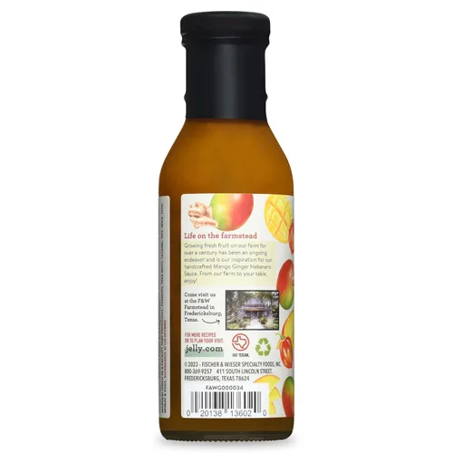 Vista 3 de Fischer & Wieser Salsa habanero de mango y jengibre, 15.1 onzas (paquete de 2)