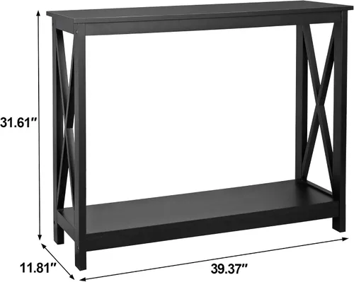 Vista 3 de ZENY Mesa consola, mesa de entrada, mesa de sofá estrecha con estantes de 2 niveles, mesa de entrada para sala de estar, entrada, pasillo, vestíbulo