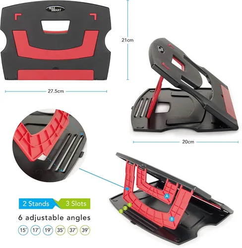 Vista 4 de MAX SMART Soporte para tableta de dibujo, plegable, portátil, ajustable compatible con iPad Pro, Wacom y más