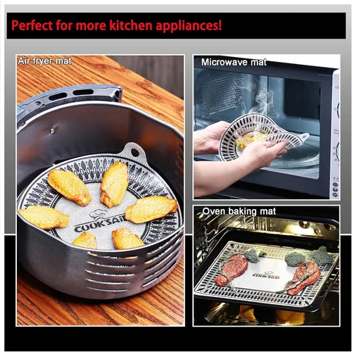 Vista 4 de Cook's Aid 2 protectores de silicona para placa de inducción de 7.9 pulgadas (magnético) Protector de estufa de inducción resistente al calor a