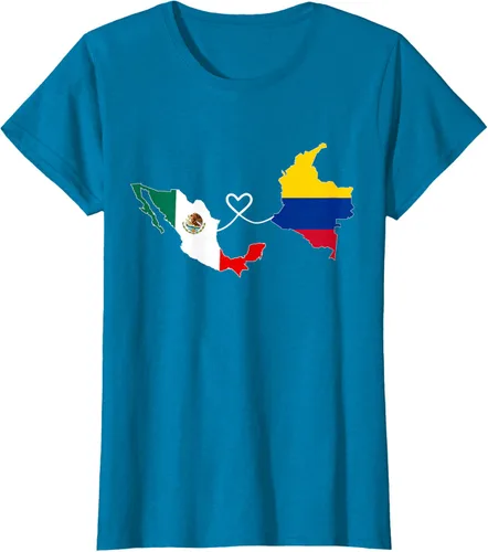 Vista 80 de Camiseta Half Colombian Half Mexican Flag Map DNA Mexico Colombia