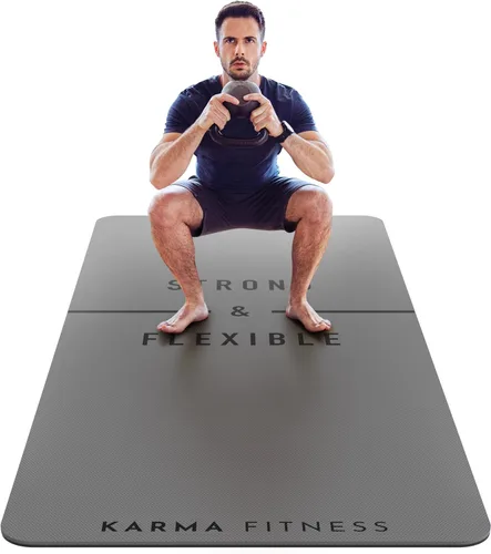 Vista 9 de Esterilla de yoga grande – Esterilla de entrenamiento extra gruesa de 0.394 in (72 x 32 pulgadas) – Alfombrilla antideslizante de TPE para mujeres