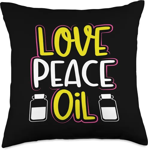 Vista 4 de Essential Oil Practitioner Love Peace Oil Fun Essential Oils Throw Pillow