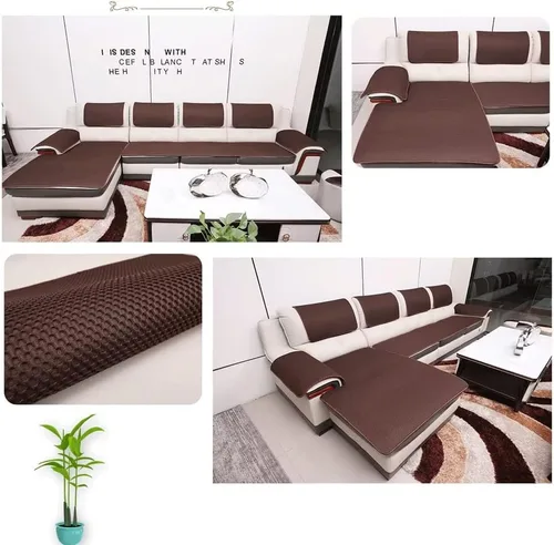 Vista 6 de Fundas de sofá modulares en forma de L, fundas de sofá esquinero en forma de L, protector de muebles para sala de estar, protector de sofá