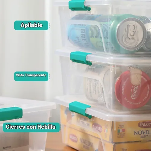 Vista 6 de Paquete de 4 contenedores de almacenamiento de plástico 10Qt Green
