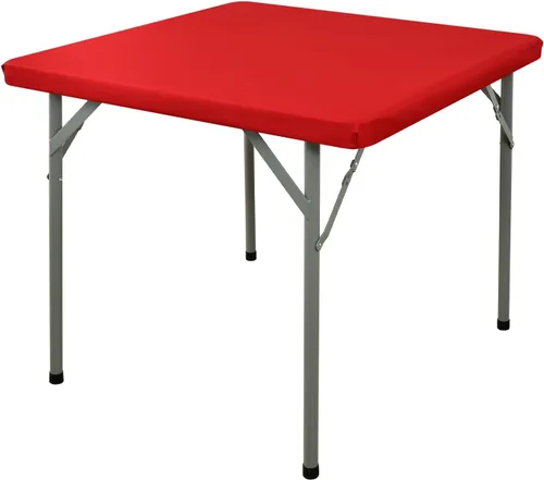 Vista 18 de Mantel Cuadrado Elástico Ajustable, Cubierta de Mesa de Poliéster Resistente al Viento, Mantel Resistente a Rayones y Lavable para Mesas Plegables