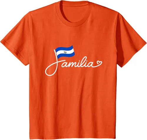 Vista 33 de El Salvador Familia - Camiseta con texto en inglés "La Familia de la Bandera Salvadoreña