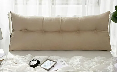 Vista 6 de Cojín de almohada triangular copetudo para respaldo, funda extraíble, almohada de lectura, cojín de lectura para cabecero grande para cama, sofá