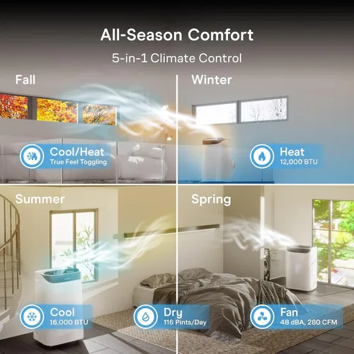 Vista 3 de AC Infinity Smart Portable Air Conditioner 5-in-1, All-Season Cool & Heat