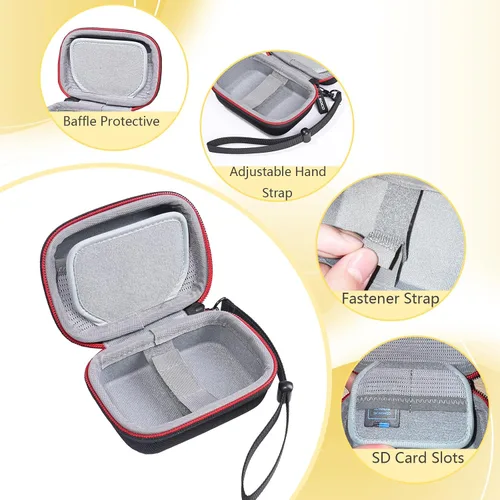 Vista 4 de RLSOCO Funda para cámara digital KODAK PIXPRO FZ55/FZ45/FZ53/FZ43/FZ41 16MP Bolsa de malla para baterías, cable, tarjeta de memoria, lector