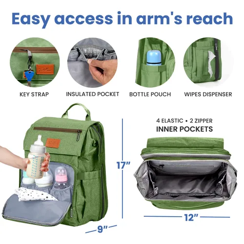 Vista 8 de PILLANI Paquete de viaje: bandeja de viaje para niños y bolsa de pañales