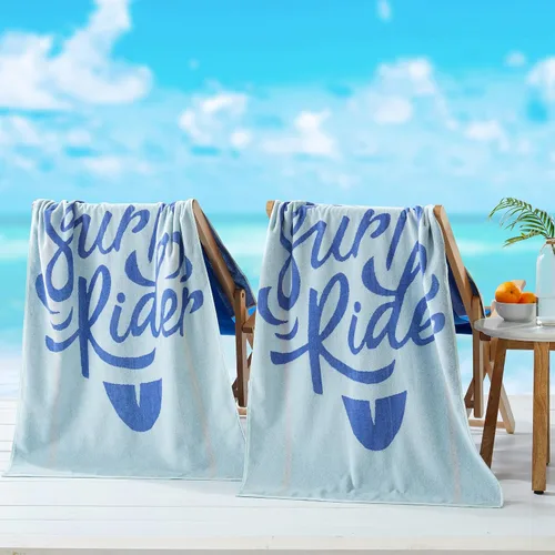 Vista 11 de Great Bay Home Toallas de playa 100% algodón, paquete de 4 toallas de piscina de 30 x 60 pulgadas, toallas absorbentes y de secado rápido
