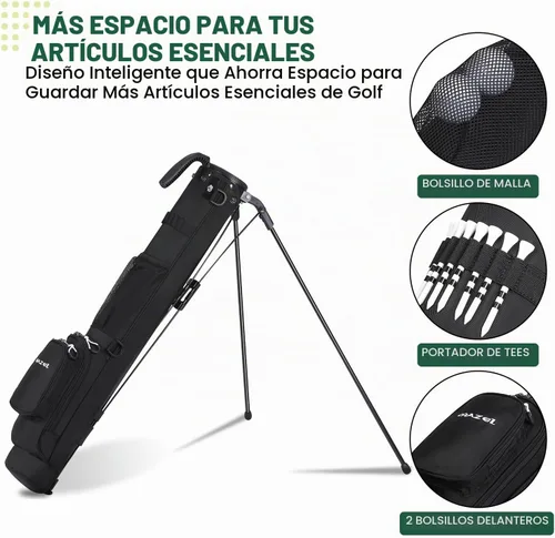 Vista 3 de MAZEL Bolsa de golf ligera para hombres – Bolsa de palos de golf fácil de transportar con correa para el hombro, Bolsa de soporte de golf Pitch n