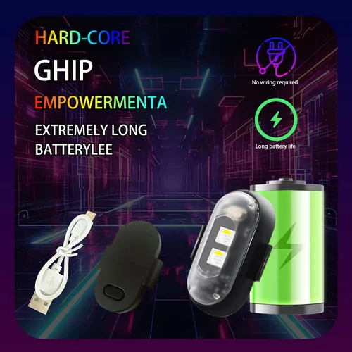 Vista 4 de 8 luces estroboscópicas LED inalámbricas para aeronaves con control remoto, 8 colores impermeables anticolisión luces de advertencia que se iluminan