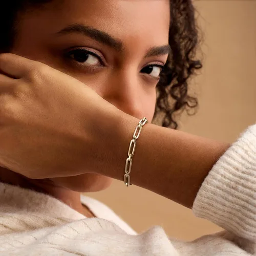 Vista 2 de Ross-Simons Italian 14kt Yellow Gold Paper Clip Link Bracelet